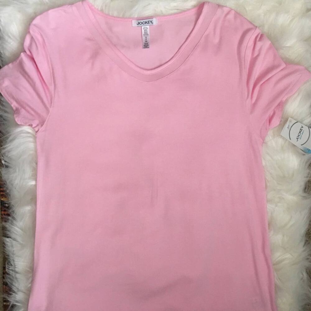 NWT Jockey Pink V-neck Tee Size SP